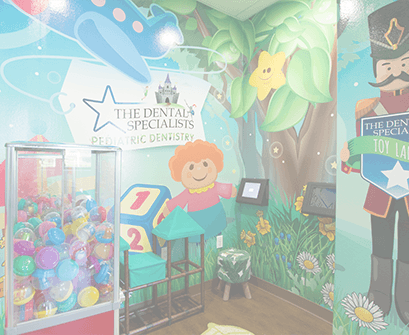 Fun reception area in pediatric dental office in Garland