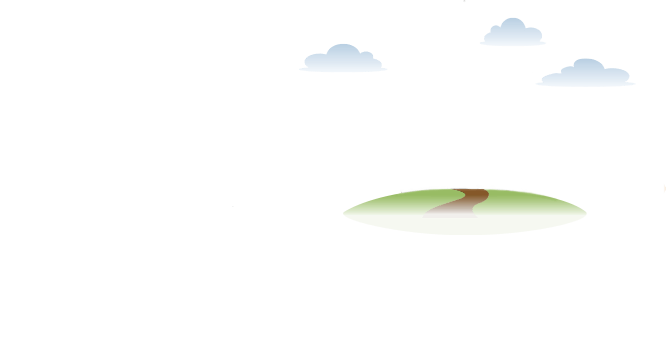 Animated top of hill with clouds