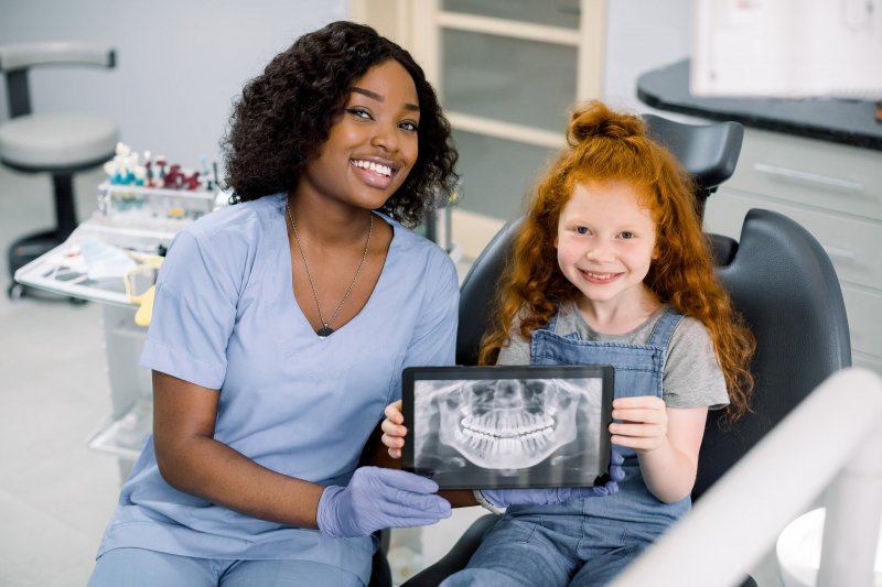 little girl after digital x-rays