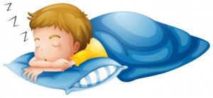 boy soundly sleeping illustration